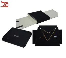 Portable 5 Layer Velvet Jewelry Display Storage Pouch Black Pendant Necklace Earrings Ring Holder Travel Roll Bag Pearl Folder T202426793