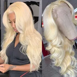 613 koronkowa peruka przednia ludzkie włosy 30 cali 13x4 Body Wave Blond Peruka dla kobiet ludzkie włosy 10a 613 Peruka czołowa Pre -Stucked Blonde Perg