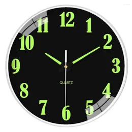 Zegary ścienne Świetny długotrwały blask w ciemnym 30 cm Punch Free Silent Luminous Clock Dekoracja Codzienna użycie cyfrowej