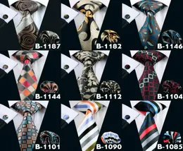 Todos os tipos de gravata masculina 47 estilos conjunto de gravata de pescoço para homens gravatas de alta qualidade para adultos conjunto de abotoaduras de lenço de marca 6189630