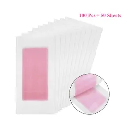 Epilator 100 Pcs=50 Sheets Red Color Hair Removal Paper Wax Strips Double Side Wax Paper For Face Legs Body Bikini Care Free Shipping