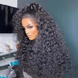 기타 패션 액세서리 13x4 Jerry Curly Lace Front Wig Deep Kinky Curly Simulation Human Hair Wigs Brazilian HD Transparent Lace Trontal Synthetic CL