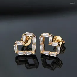 Orecchini a bottone Funmode Clear Cubic Zircon a forma di cuore per accessori per gioielli da donna Boucle Oreille Femme 2023 FE190