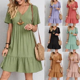 Grundläggande avslappnade klänningar kvinnor lös vintage mode ruffles befree klänning stor stor spets sexig sommar boho casual party eleganta klänningar 230531