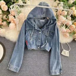 Woman Jacket Denim Coat Short Outwears Coats Long Sleeve Designer Budge Coats Spring Autumn Windbreaker Jackets S-XL