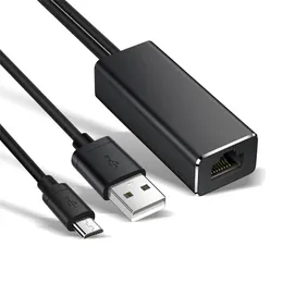 Micro USB 2.0 till RJ45 Ethernet -kabeladapter 10/100Mbps nätverkskort för Fire TV Stick Google Home Mini/Chromecast Ultra