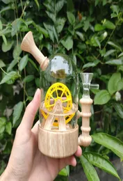 Hookahs 63 Inches Waterwheel Silicone Glass Bong with Percolator Fun Wheel Mini Bongs Dab Rig Oil Rigs 14Mm Glass Bowl4572495