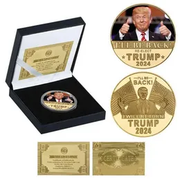 Искусство я вернусь, переизбрать Трамп 2024 Президент монеты Дональд Трамп фальшивые деньги CPA4257