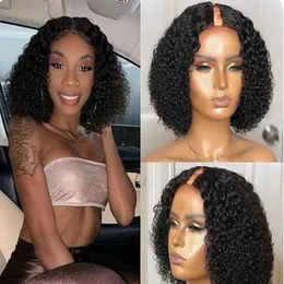Kinky kıvırcık u Siyah kadınlar için peruk parçaları insan saçı ışığı/sağ/orta remy peruk