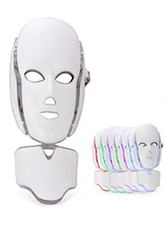 Light Therapy face Beauty Slimming Machine 7 LED Facial Neck Mask With Microcurrent for skin whitening device dhl shipment7746565