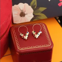 Lady Fashion Earring Designer Heart Shape Hoop and Letter Sign Luxury Earrings High End Jewelry for Woman Top Quality Multiple