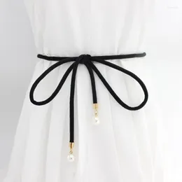 Belts Waist Chain Tassel Pearl Flannelette Knotted Fine Belt Dress Decorative Women's Rope