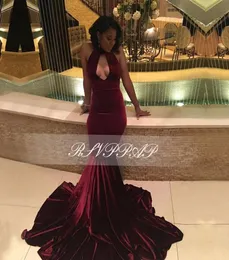 Burgundy African Long Prom Dress Elegant Mermaid Formal Black Girl Graduation Evening Party Gown Plus Size Custom Made7915144
