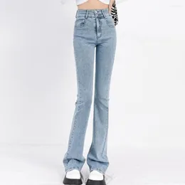 Women's Jeans Vintage High Waist Flare Women Blue Street Slim Boot Cut Denim Pants Stretchable Long Flared Trousers Casual