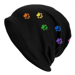Berets Unisex Bonnet Winter Warm Knitted Hat Women Men Rainbow Prints Dog Hip Hop Beanies Cap Adult Beanie Hats Outdoor Ski