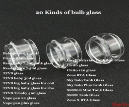 Fat Extend Bulb Bubble Glass Tube for Prince Resa TFV8 big baby RBA Xbaby Vape pen 22 plus Cleito 120 Sky Solo Plus SKRRS Mini Z5041673