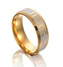 Fashion 316L Titanium Stainless Steel Finger Ring for Man Woman Jesus Cross Rings Fashion God Religious Jewelry Whole 8772746