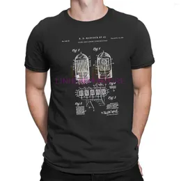 Camisetas masculinas Nixie Tube Patent Print Art 1952 T-shirt Engineer Electrical Vintage Nerd Inventor QS413