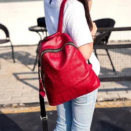 Школьные сумки моде дизайн женщин подлинный кожаный рюкзак высококачественный молодежный рюкзаки для девочек -подростков на плечах багпак