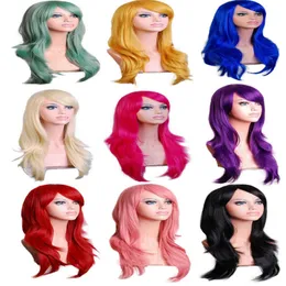 SPEDIZIONE GRATUITA per nuovi articoli di moda in stock Efficace cosplay parrucca colorata lunga varietà riccia di stili volume adeguato perfetto per tutti gli eventi