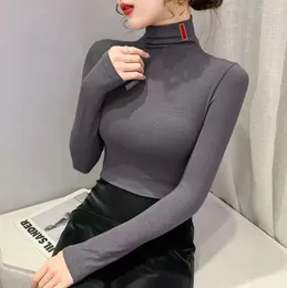 Женские свитера высокая шея рубашка для рубашки женское свитер блузки рубашки женские топы