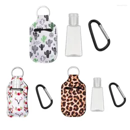 Storage Bottles 3 Sets 30ml Portable Refillable Clear Empty Bottle With Keychain Holder Carriers Metal Buckle Hand Sanitizer Lotion Flip Cap