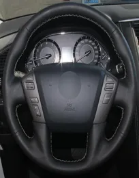 Black Natural Leather Car Steering Wheel Cover for Nissan Patrol 20112017 Infiniti QX56 20112013 Infiniti QX80 201320175062555