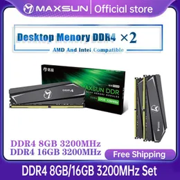 Box MaxSun RAM DDR4 8GB 16GB 메모리 3200MHz 수명 보증 메모리 RAMS DDR4 1.2V1.35V 288PIN 인터페이스 유형 데스크톱 DIMM