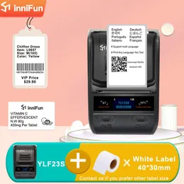 Skrivare Innifun Thermal Printer och One Roll Blank Label streckkod Klistermärke Label Maker Wireless Bluetooth Android iOS