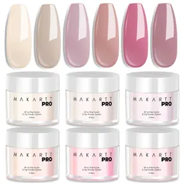 Remover Makartt Dip Powder Nail Kit, 6 colori in polvere acrilico, 2 in 1 Nude neutro nudo neutro 0,35 once di immersione in polvere acrilico kit manicure nail art