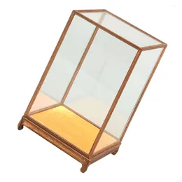 Vitrine transparente para embrulho para presente com tampa caixa organizadora de brinquedos modelo cubo de mesa para carro