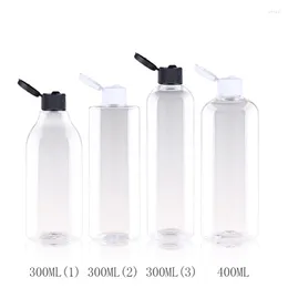Бутылки для хранения 300 мл 400 мл x 20 Прозрачная пластиковая бутылка Пустое косметическое контейнер с мыльным шампунем для мыльного шампуня с флип -верхней крышкой.