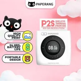 プリンターPaperang P2Sポケット300DPI BTワイヤレスサーマルモバイルステッカーポータブル写真Bluetoothプリンター