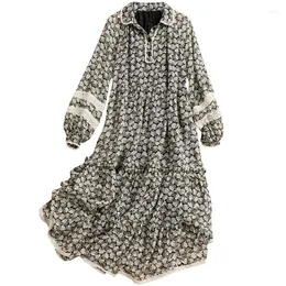 Sukienki swobodne Wysokiej jakości 80% oryginalnej jedwabnej kobiecej sukienki Midi Summer Bohemian Clothing Robe d ete femme ZJT2023