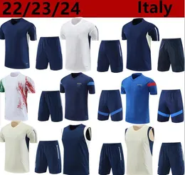 2023 2024 Italys Tracksuit Survetement 짧은 슬리브 훈련복 축구 22 23 24 Italia Man Football Tracksuits 세트