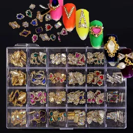 Geräte 240 Stücke Nagelschütze Juwelenkristalle (24x10pcs/Box) Kristallnagel Charme Chunky Jewelry Custom Crystal Nail Art Charm Sets, IY8778