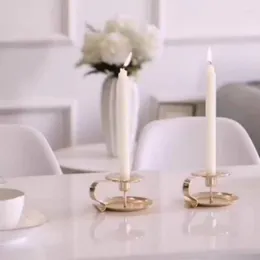 Kerzenhalter, moderner Tischhalter aus goldfarbenem Eisen mit Griff und rundem Boden, europäische Heimdekoration, Tisch-Mittelstücke
