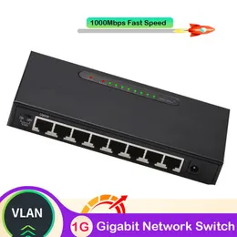 제어 스마트 스위치 VLAN 8 포트 기가비트 스위치 기가비트 VLAN 허브 네트워크 스위처 인터넷 스플리터 빠른 1000m 1G 스위치 이더넷 RJ45