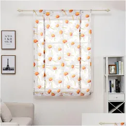 Curtain Mti Sizes Living Room Tle Modern Shades Flower Printed Short Sheer Curtains Window Drape Valance Home Decor Vt0899 Drop Deli Dhmew