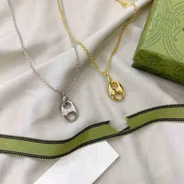 60% zniżki na projektanta biżuterii Bransoletka Naszyjnik 925 Świni nos prosty w kształcie G złota mała świeża para dla mężczyzn kobiety