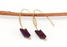 Gold Plated Arrow Design Stud Earrings Natural Stone Geometry Long Earrings For Women Jewelry Boho Tassel earring YC8832168