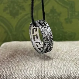 70% off designer jewelry bracelet necklace square with Arabic engraved pattern for male female couples ins woven hollow ring