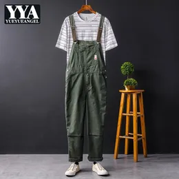Pants Men Vintage Casual Overalls Rompers Army Green Loose Straight Cargopants Multipocket American Style Street Suspenders Jumpsuit
