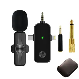 2 4G Wireless Mini Microphone for IPhone 3 In 1 Lightning Android Type-C 3 5mm Smartphone DSLR Camera Desktop Laptop PC LavaMic