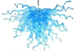 Chandeliers Home Lamps Blue Blown Glass Chandelier Dale Chihully Style Bedroom Art Lighting