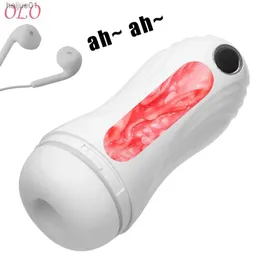 Estimulador de sucção de pênis erótico vagina real buceta 10 + 6 + 1 modos vibrador masturbação masculino copo com fone de ouvido brinquedos sexuais para homens l230518