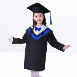 Одежда наборы выпускной платье кепку детского детского сада для кисточки для кисточки для халата дошкольные шляпы