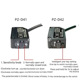 Parts Small Laser Diffuse Reflection Photoelectric Switch Pzd41 Pzd42 Small Size Square Retroreflective Sensor 5v12v24v