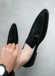 Loafers Men Shoes Faux Suede Solid Color Casual Fashion Tassel Daily Professional Banquet Simple Classic Youth One Pedal Peas Shoe7391757