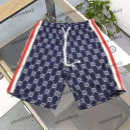 xinxinbuy Herren Damen Designer Shorts Hose Double Letter Jacquard Strickstoff Frühling Sommer Weiß Schwarz Blau 319151 S-2XL